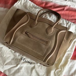 Celine Mini Luggage Tote Beige
